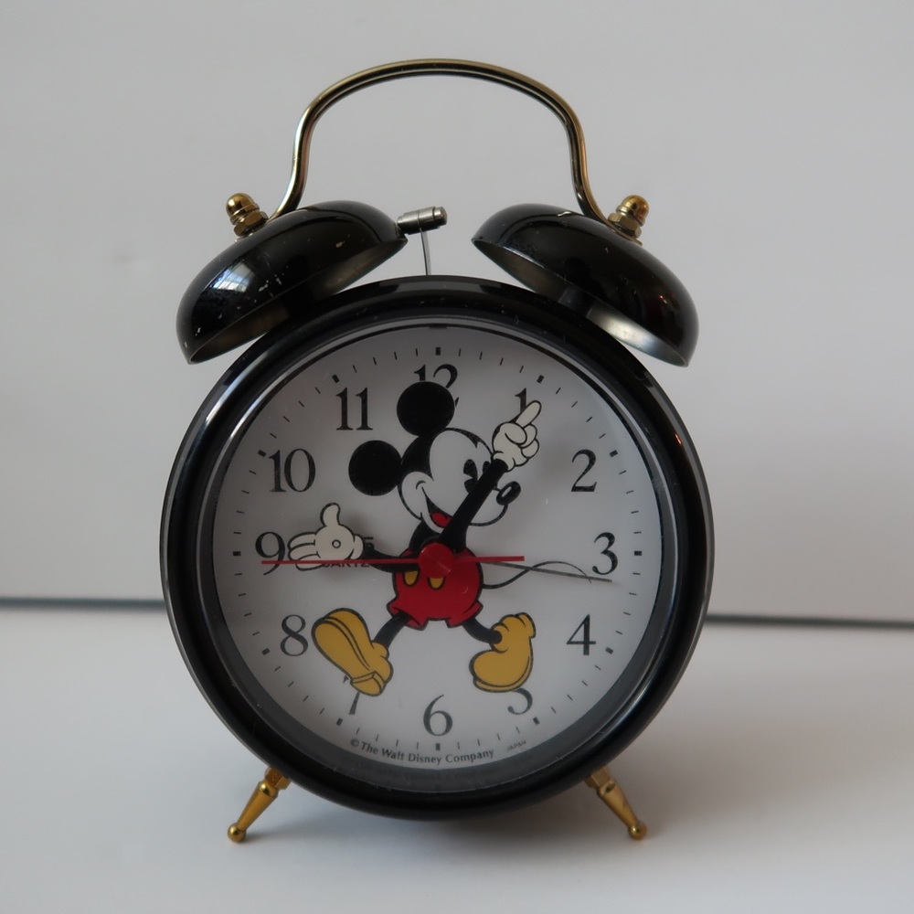 Vintage Mickey Mouse Disney Alarm Clock Lorus Quartz 1980s Tested & Working!